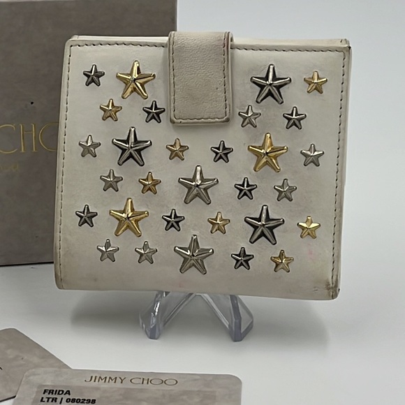 Jimmy Choo Nellie Star Studded Leather Bifold Wallet - Picture 11 of 17